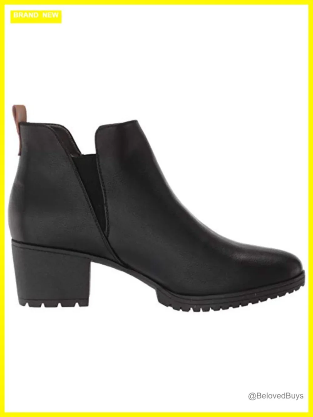 Sustainable Faux Leather Ankle Bootie with Block Heel